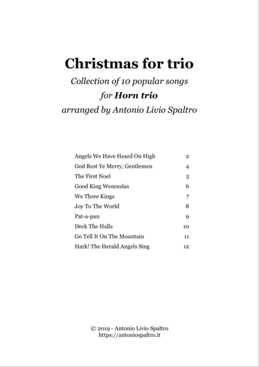 Christmas Carols Collection for Horn Trio image number null