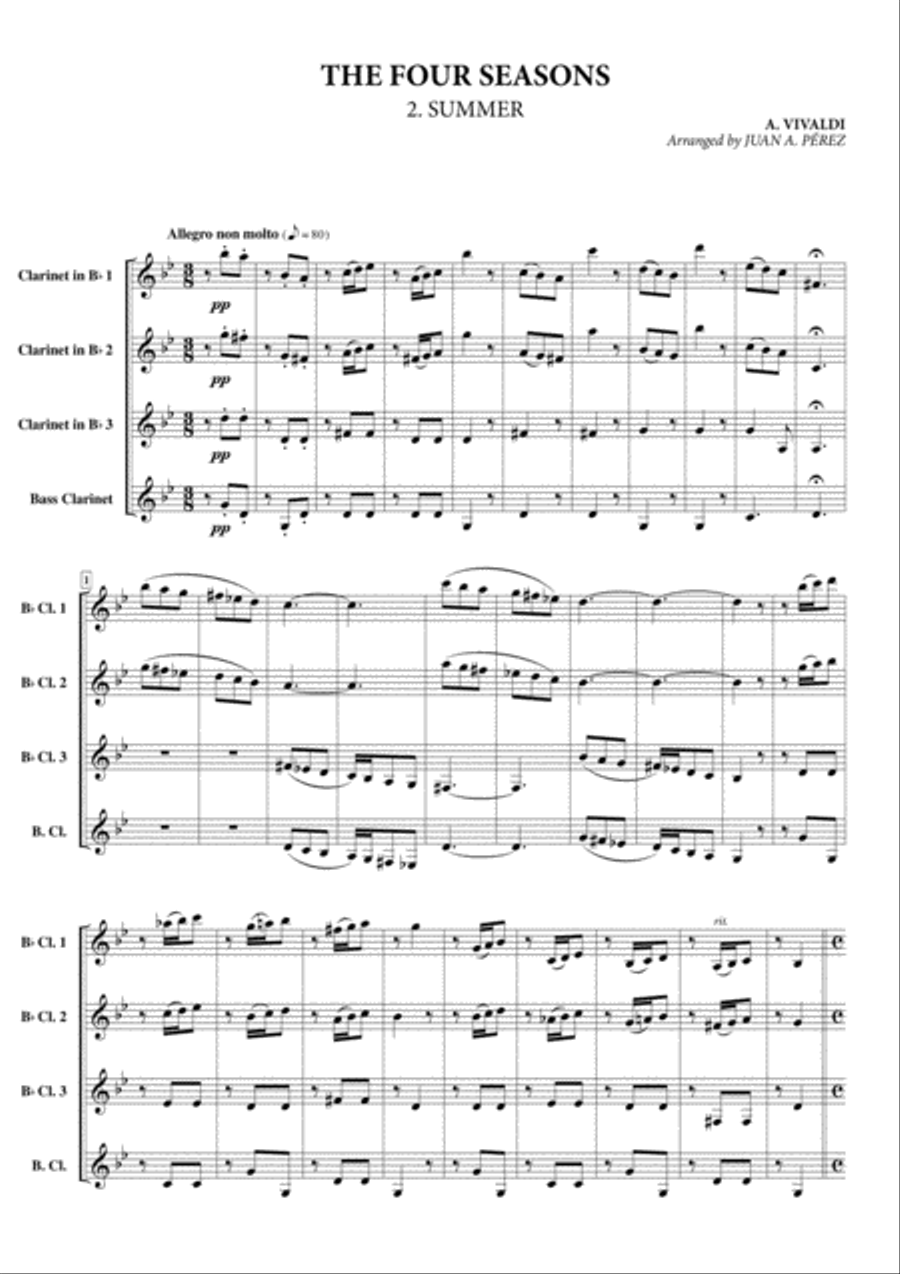 The Four Seasons: Summer Clarinet Quartet scores gallery preview page 2