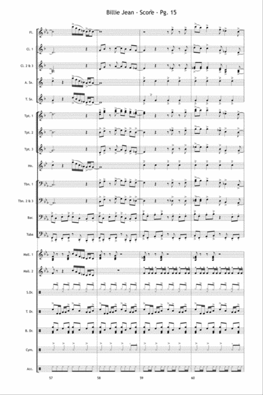 Billie Jean Marching Band scores gallery preview page 16
