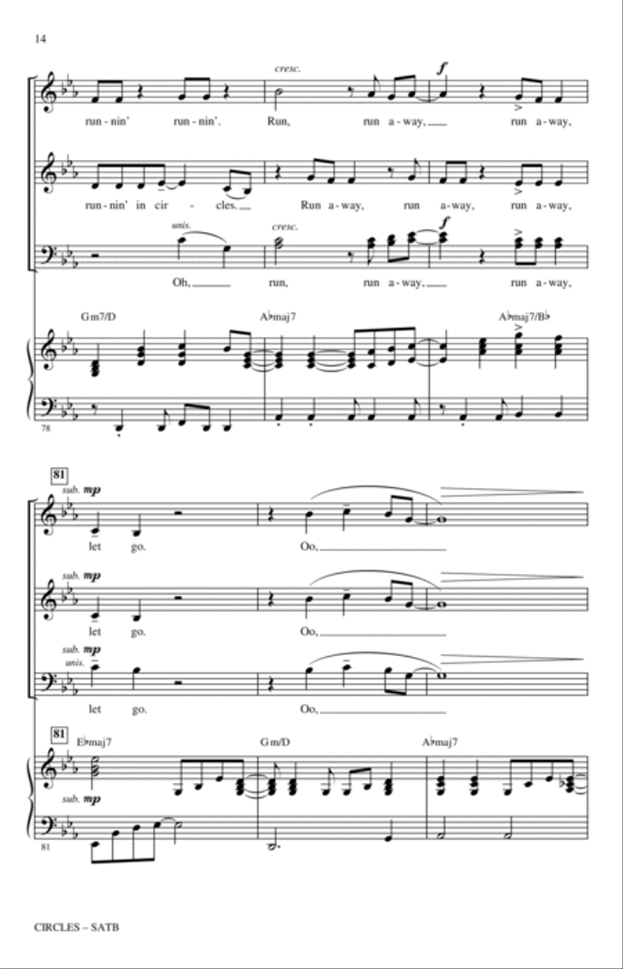 Circles (arr. Jack Zaino) 4-Part scores gallery preview page 12