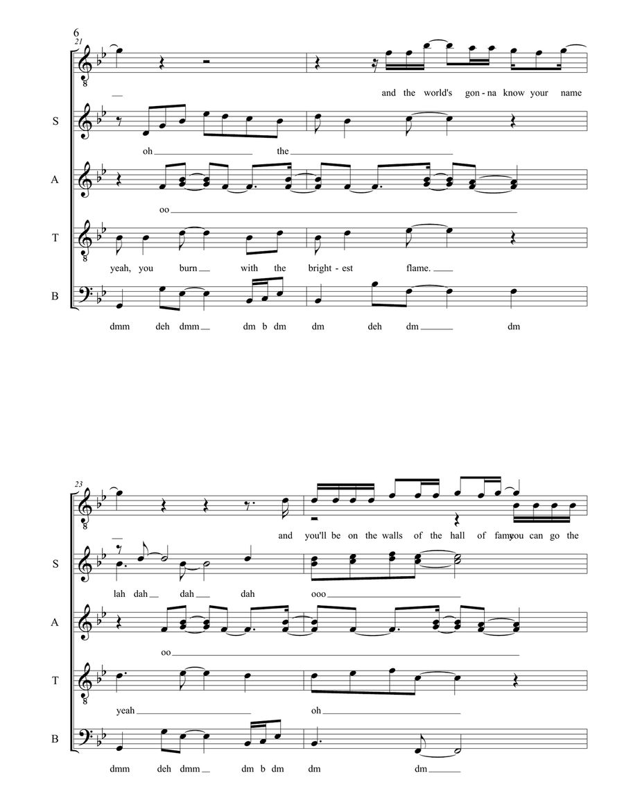 Hall Of Fame Hall Of Fame 4-Part scores gallery preview page 6