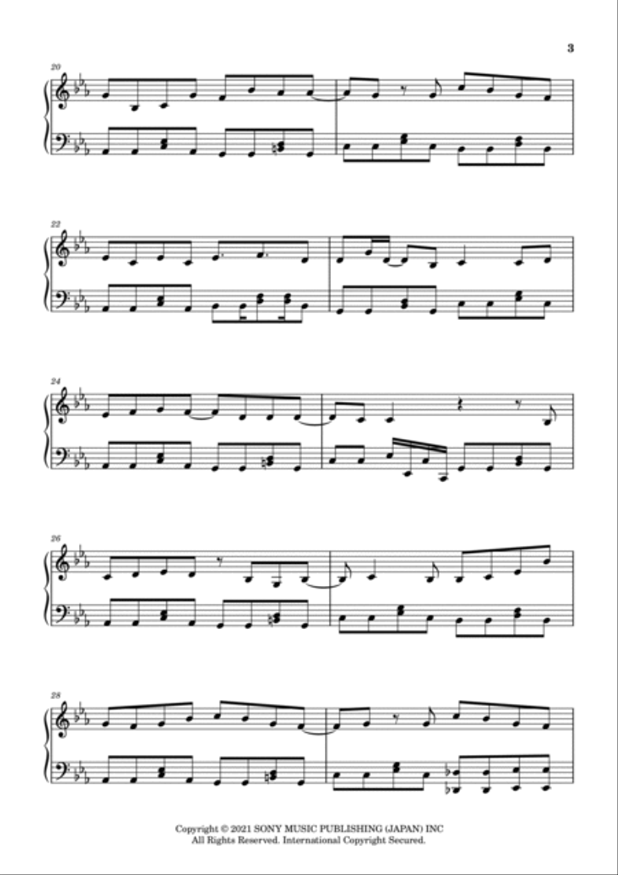 Yoruni Kakeru Yoruni Kakeru Piano Solo scores gallery preview page 3