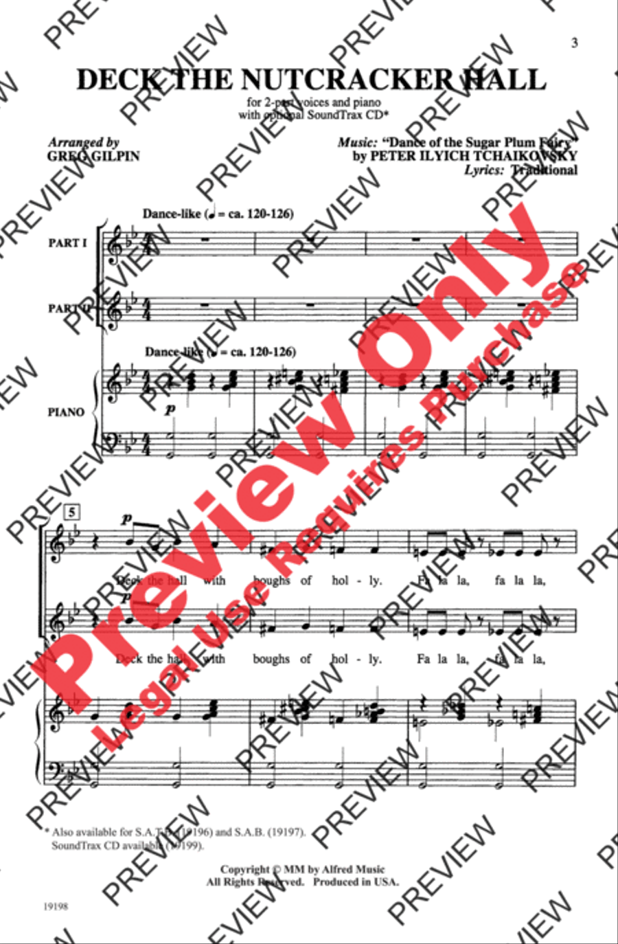 Deck the Nutcracker Hall 2-Part scores gallery preview page 2