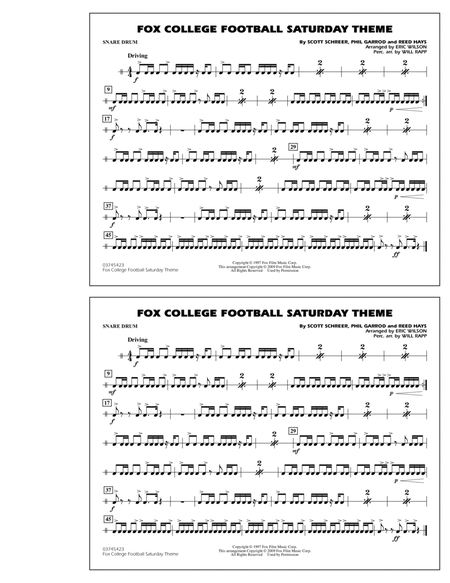 Fox College Football Saturday Theme - Snare Drum