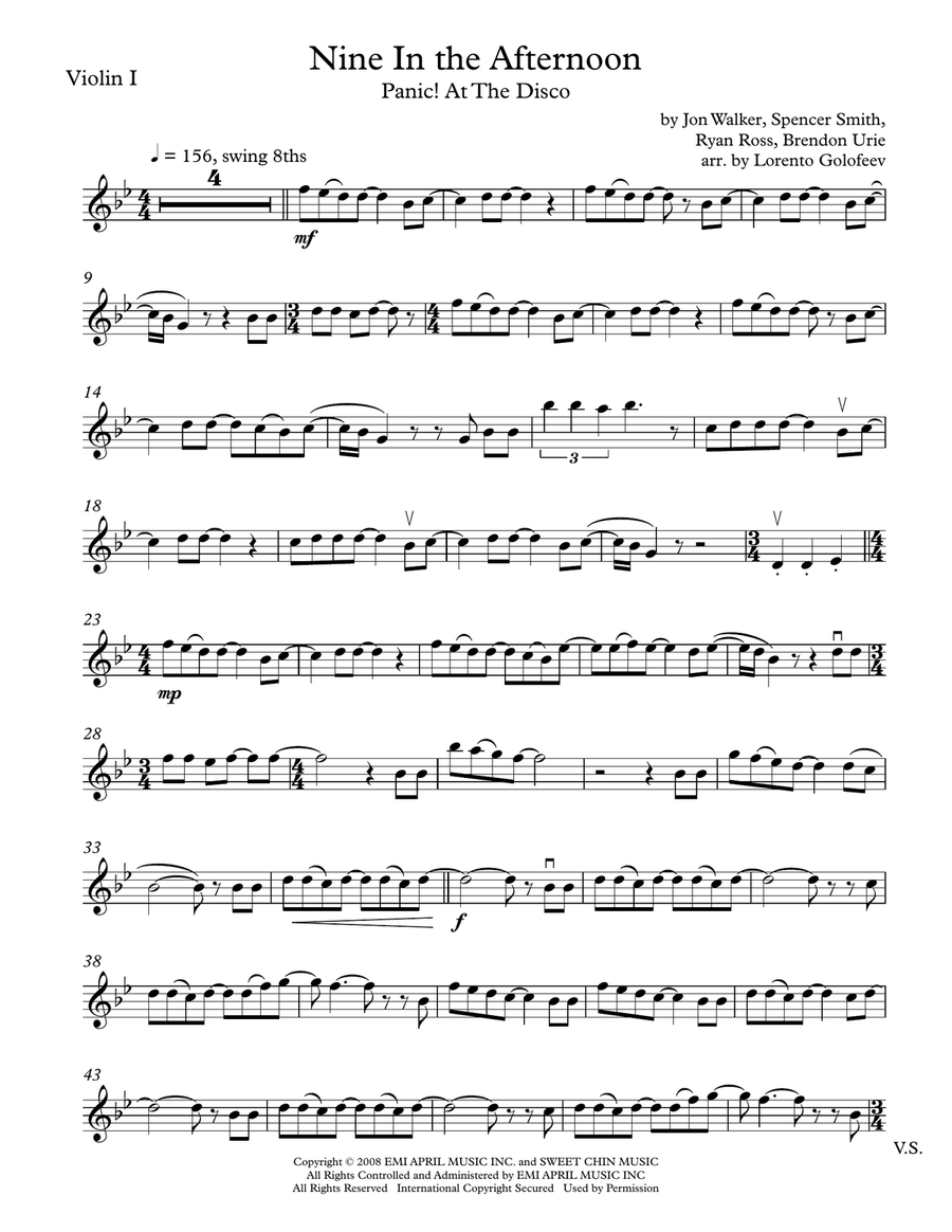 Nine In The Afternoon Nine In The Afternoon String Quartet scores gallery preview page 6