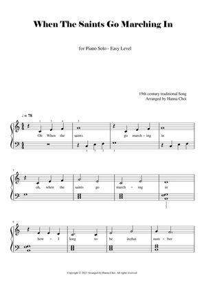 Book cover for When The Saints Go Marching In - for Piano solo/Easy Level