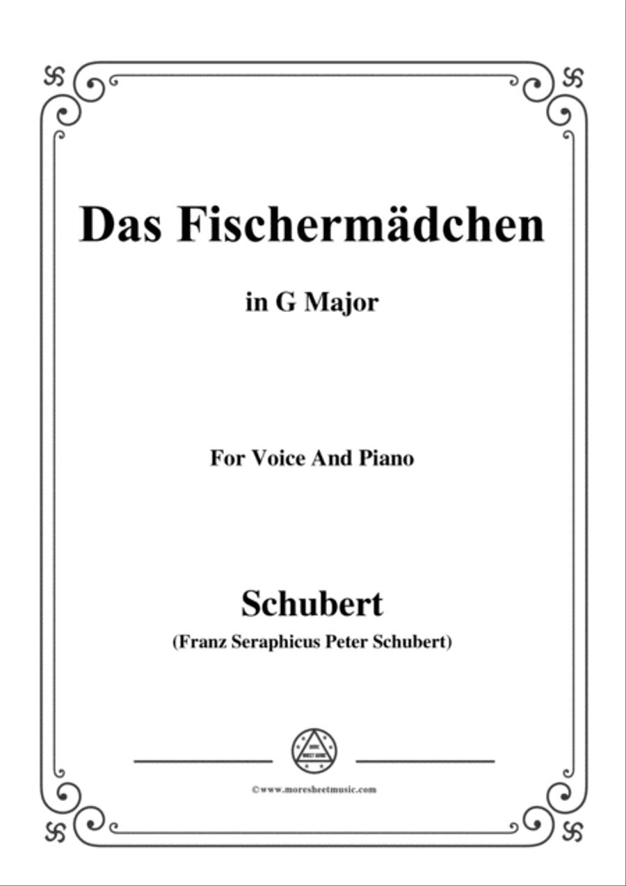 Schubert-Das Fischermädchen,in G Major,for Voice and Piano Voice Solo scores gallery preview page 1