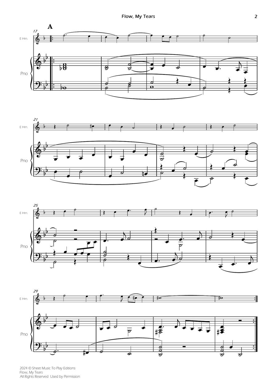 Flow My Tears - English Horn and Piano (Full Score and Parts) English Horn scores gallery preview page 4