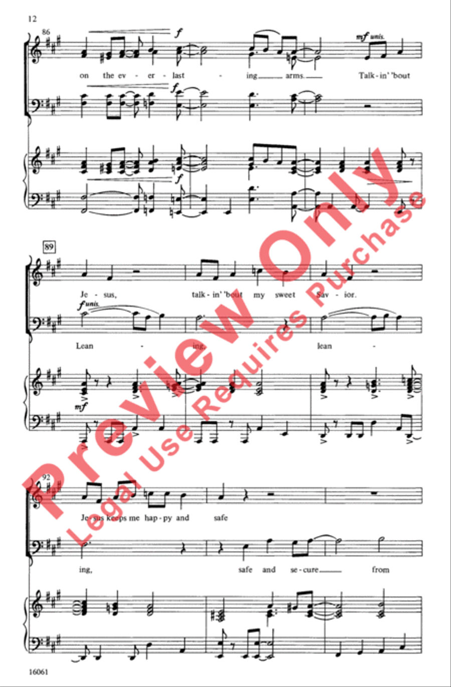 Leaning on the Everlasting Arms 4-Part scores gallery preview page 12