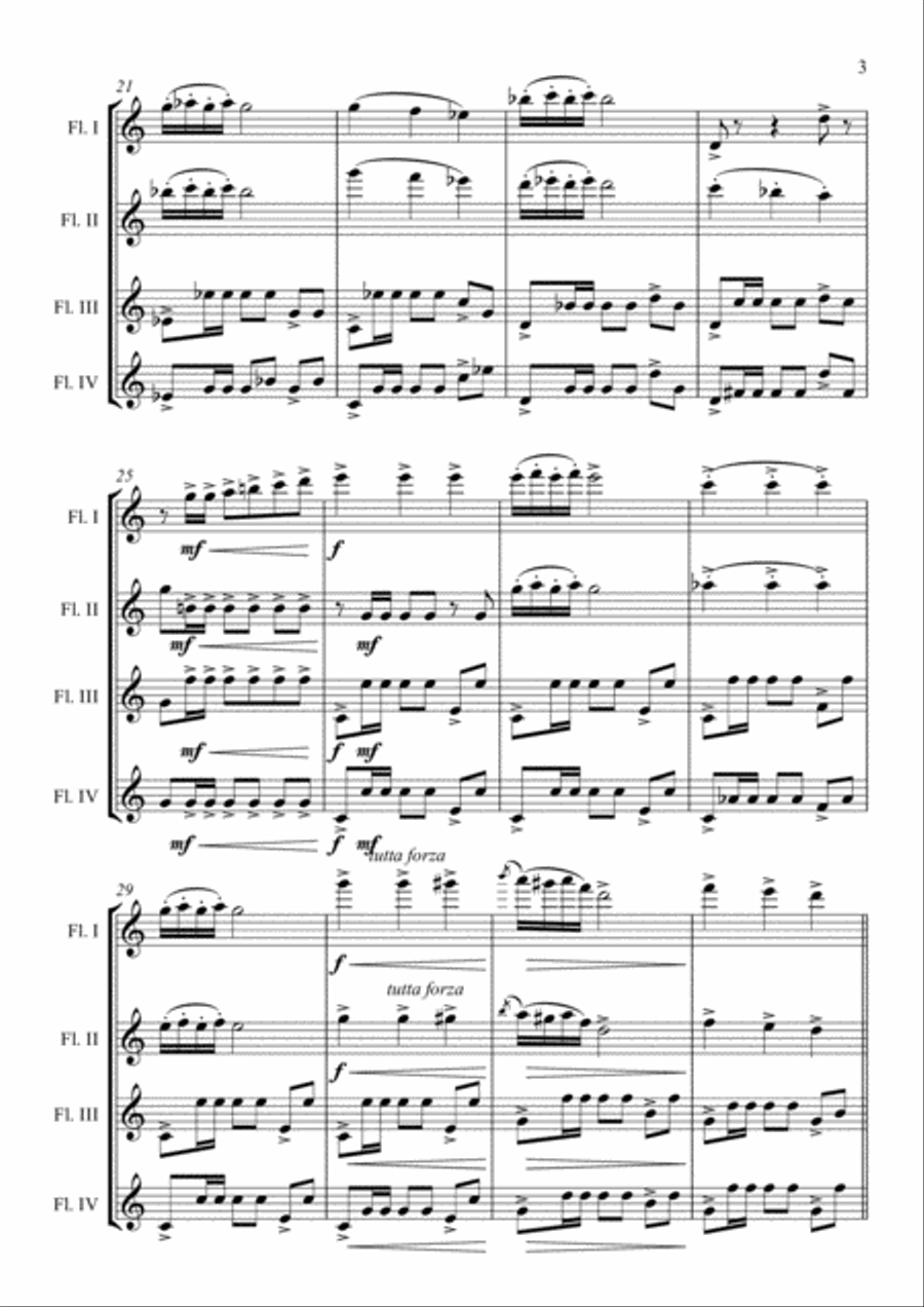 Di quella Pira from IL TROVATORE Woodwind Quartet scores gallery preview page 3