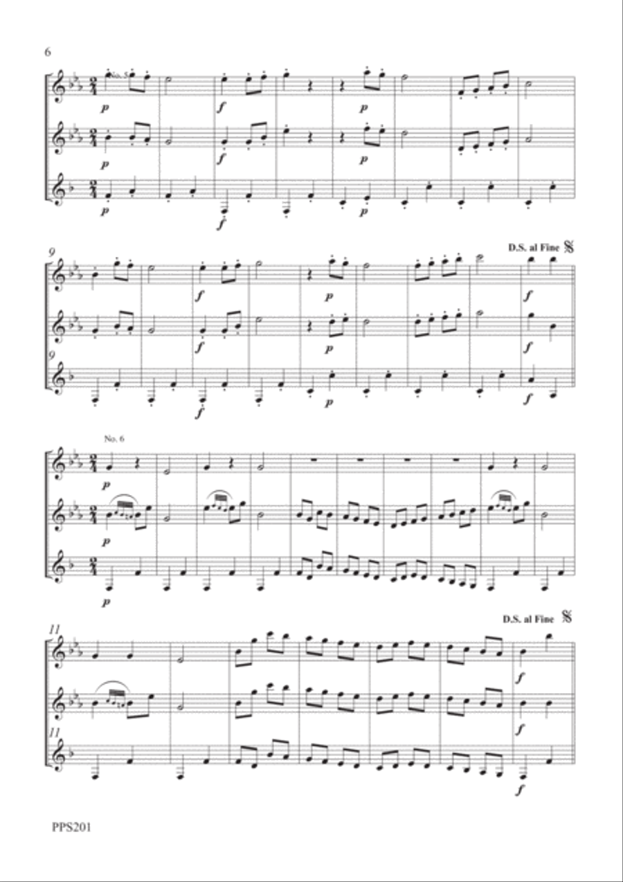 BEETHOVEN WALTZ & 6 ECOSSAISES FOR FLUTE, OBOE & CLARINET Woodwind Trio scores gallery preview page 6