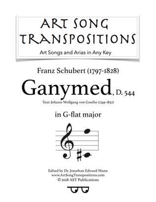 Book cover for SCHUBERT: Ganymed, D. 544 (transposed to G-flat major)