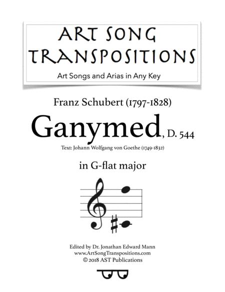 SCHUBERT: Ganymed, D. 544 (transposed to G-flat major)