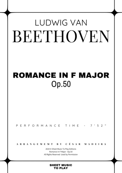 Romance in F Major, Op.50 - Flute and Piano (Full Score and Parts) image number null
