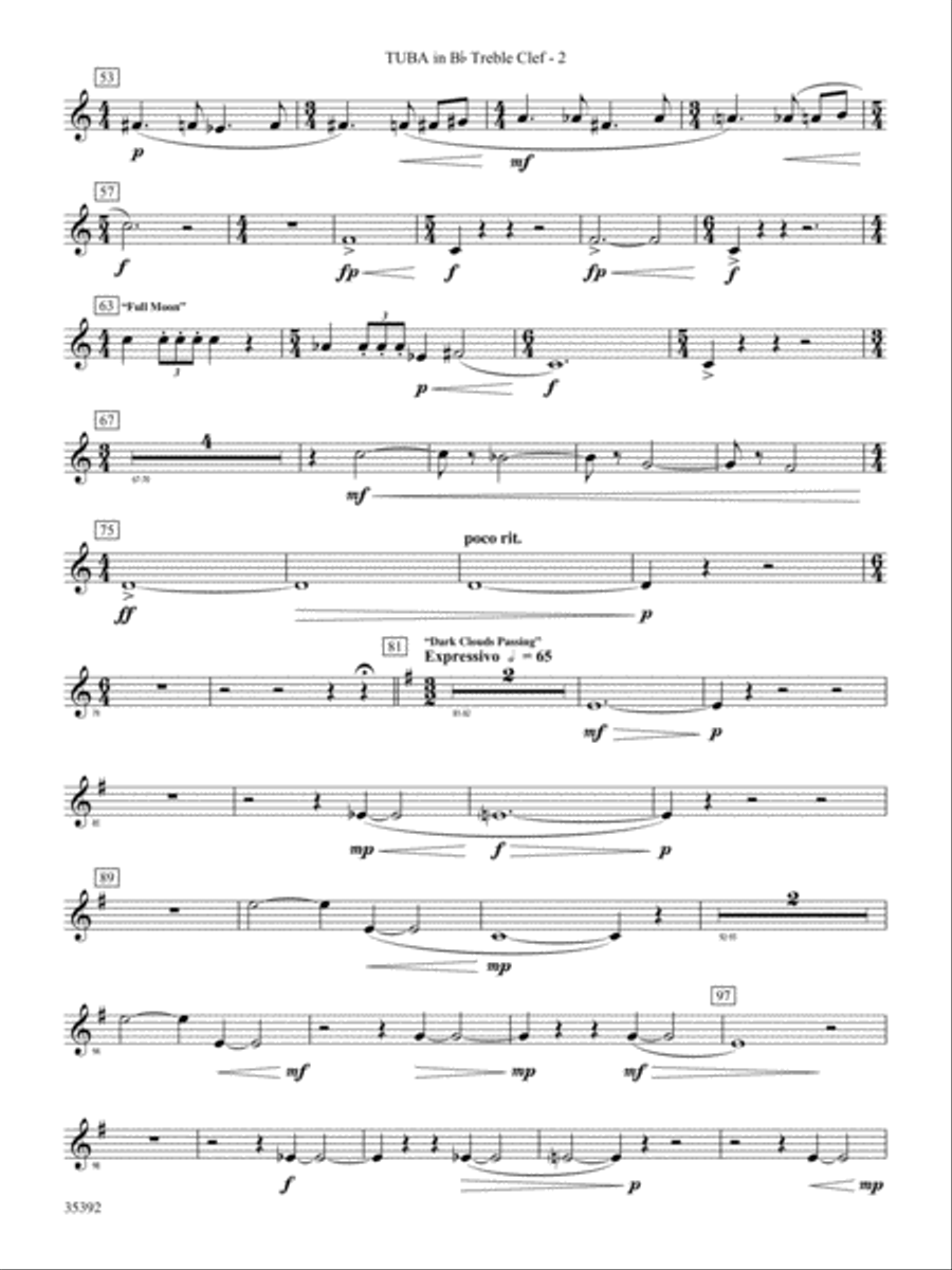 Moon Phases 81: (World Part) B-flat Tuba T.C. Concert Band scores gallery preview page 2