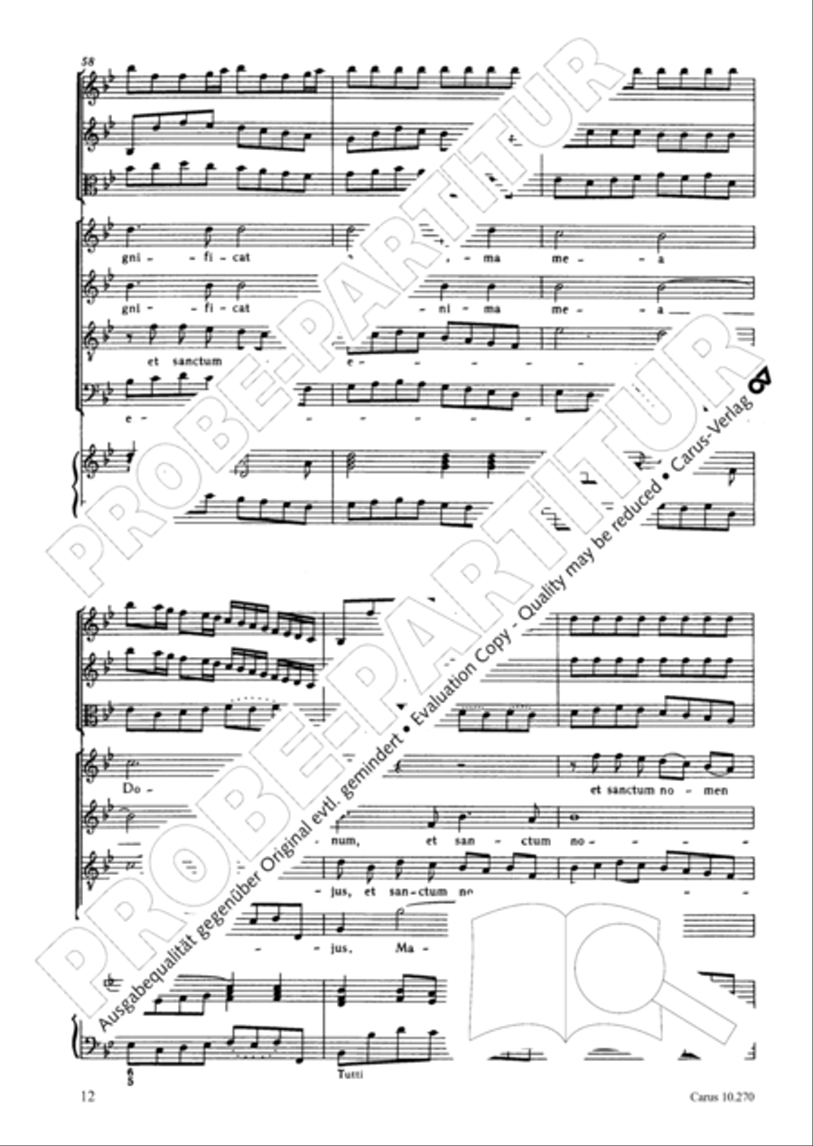 Magnificat in B flat major 4-Part scores gallery preview page 13