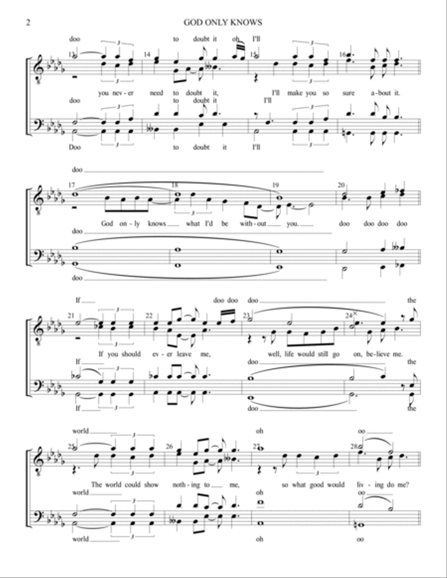God Only Knows God Only Knows TTBB scores gallery preview page 2