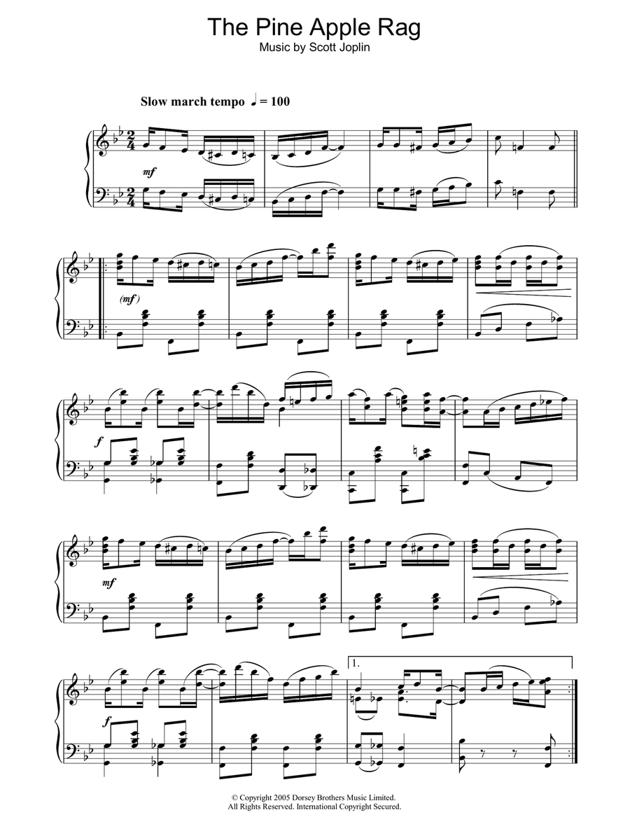 Pineapple Rag Piano Solo scores gallery preview page 1