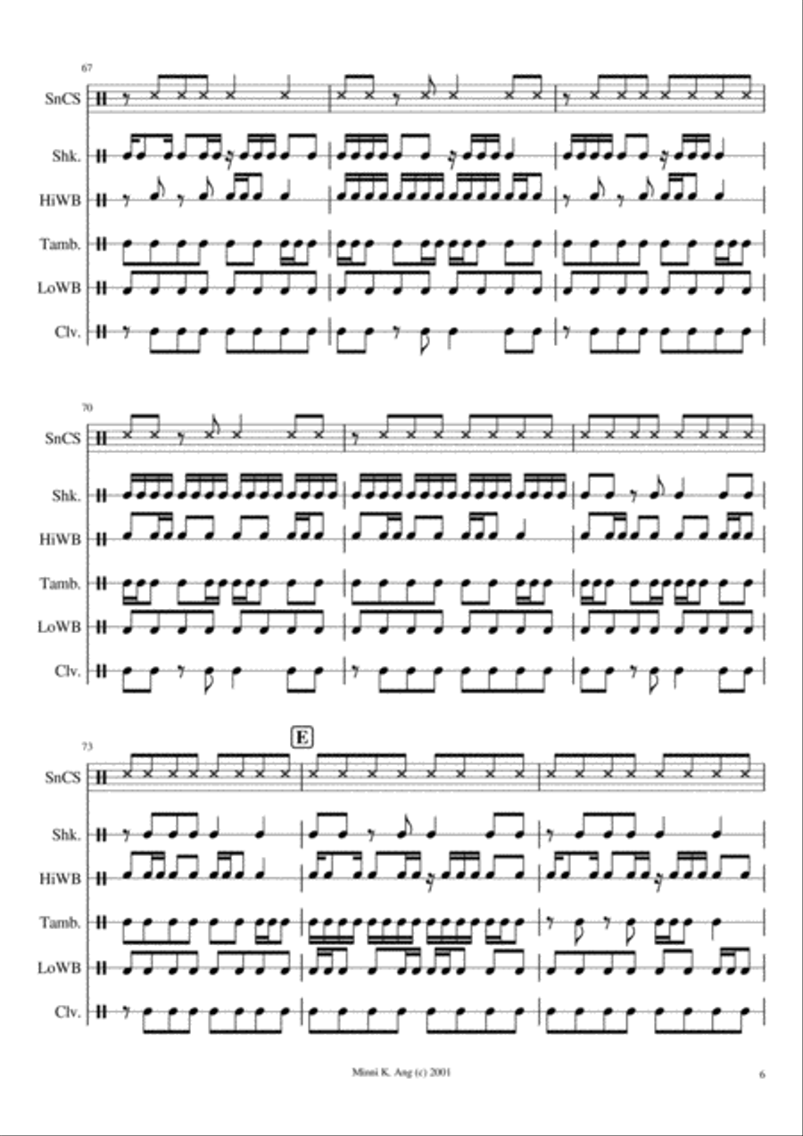Grooving, Suite for Six Percussionists Percussion Ensemble scores gallery preview page 6