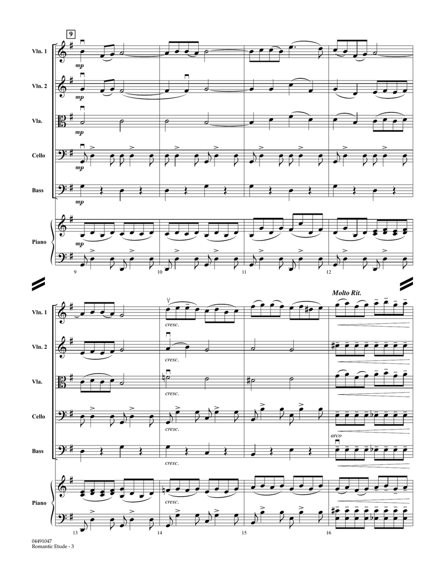 Romantic Etude (Op. 10, No. 3) - Full Score Orchestra scores gallery preview page 3