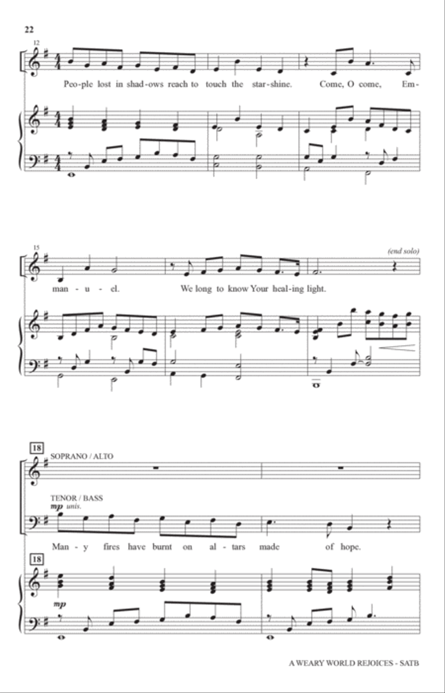 A Weary World Rejoices (A Chamber Cantata For Christmas) 4-Part scores gallery preview page 19