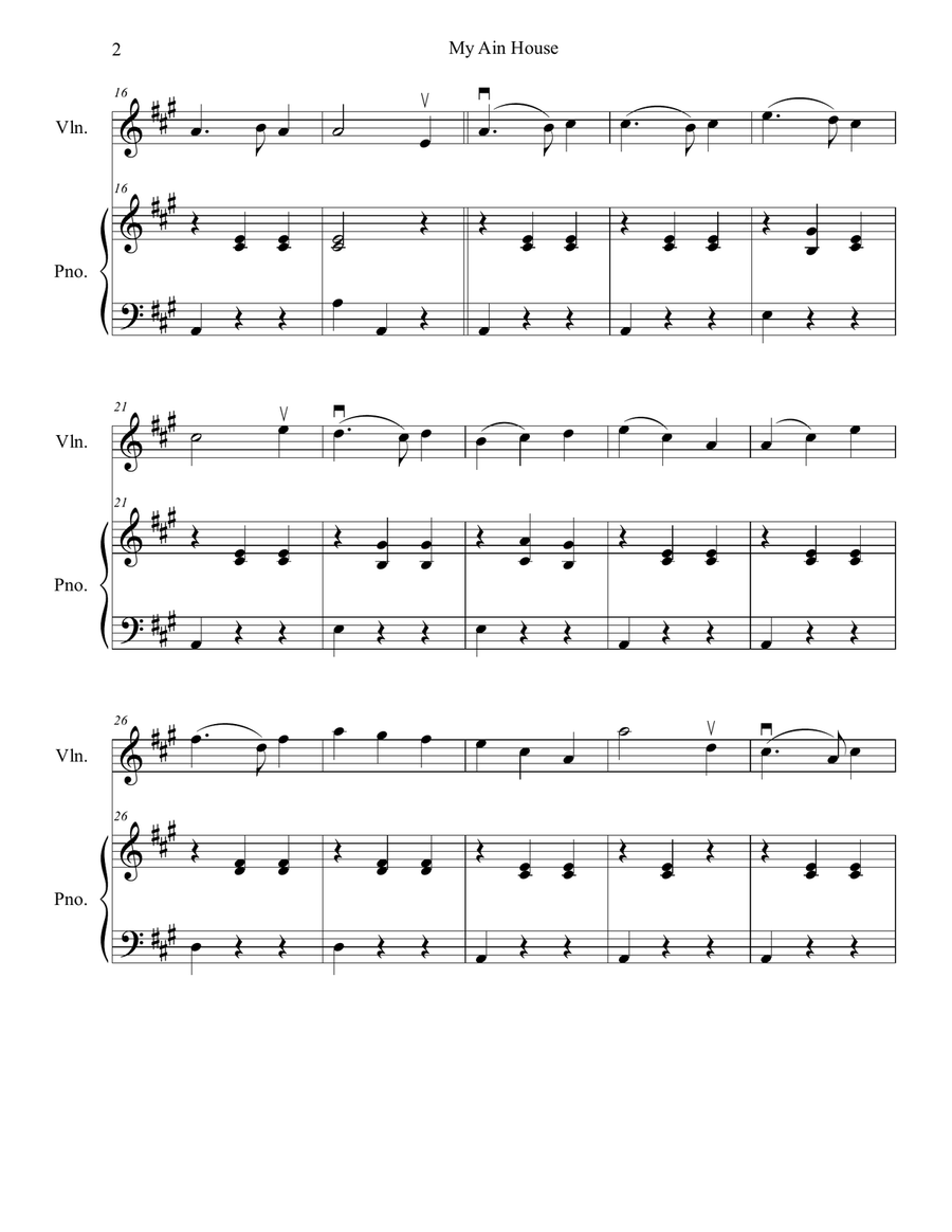 My Ain Home Violin Solo scores gallery preview page 2