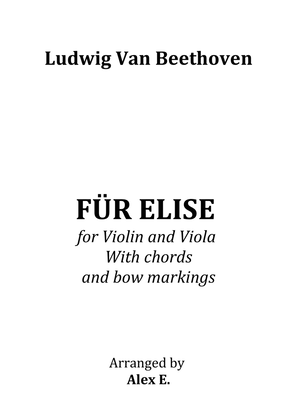 Für Elise - for Violin and Viola With chords and bow markings