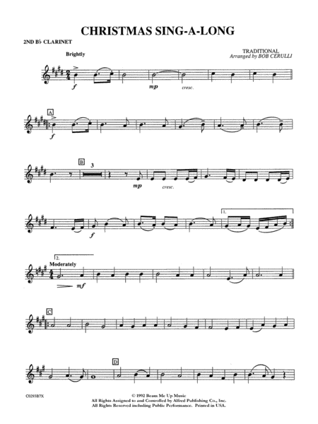 Christmas Sing-a-Long: 2nd B-flat Clarinet