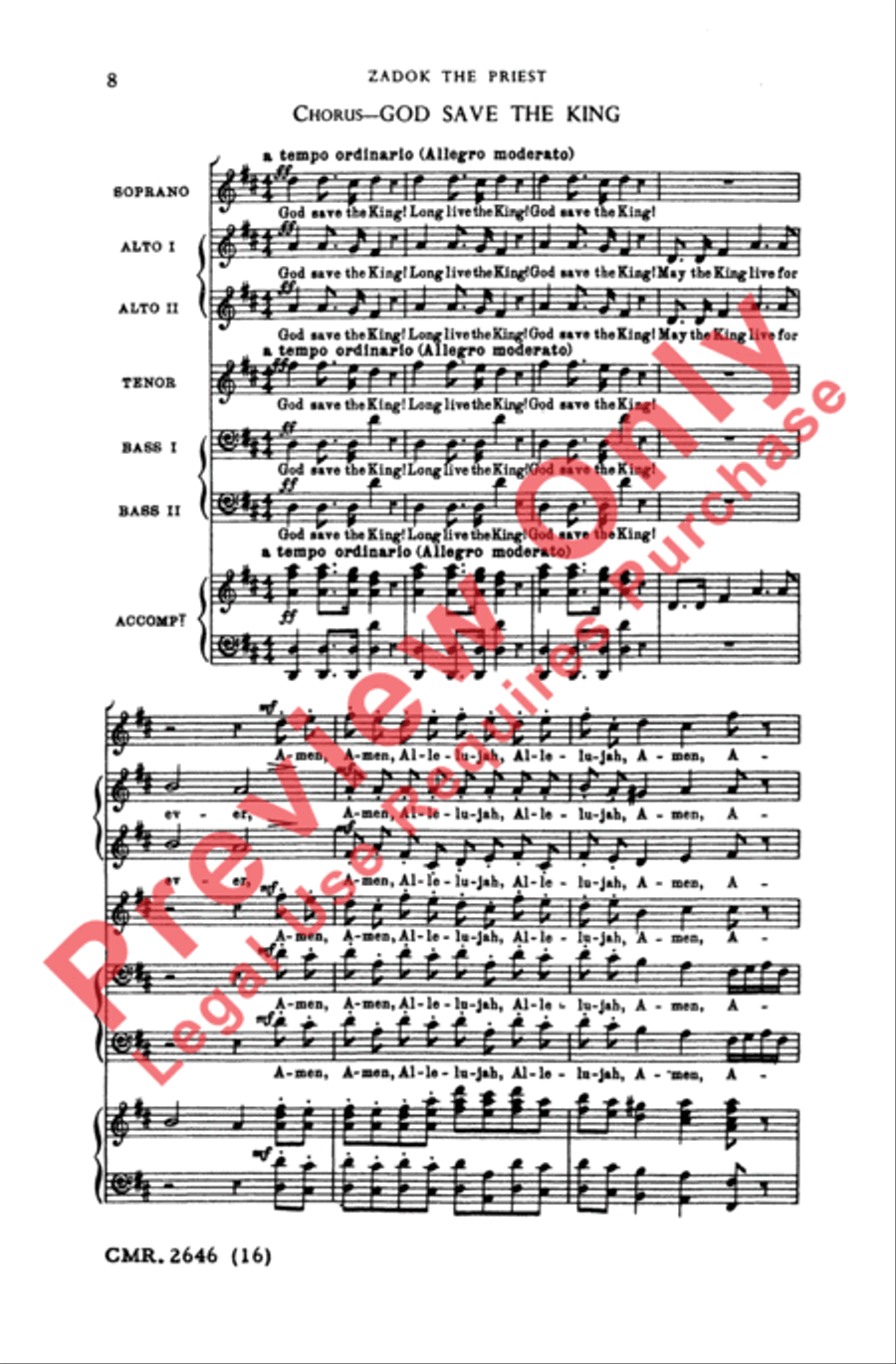 Zadok the Priest 4-Part scores gallery preview page 8