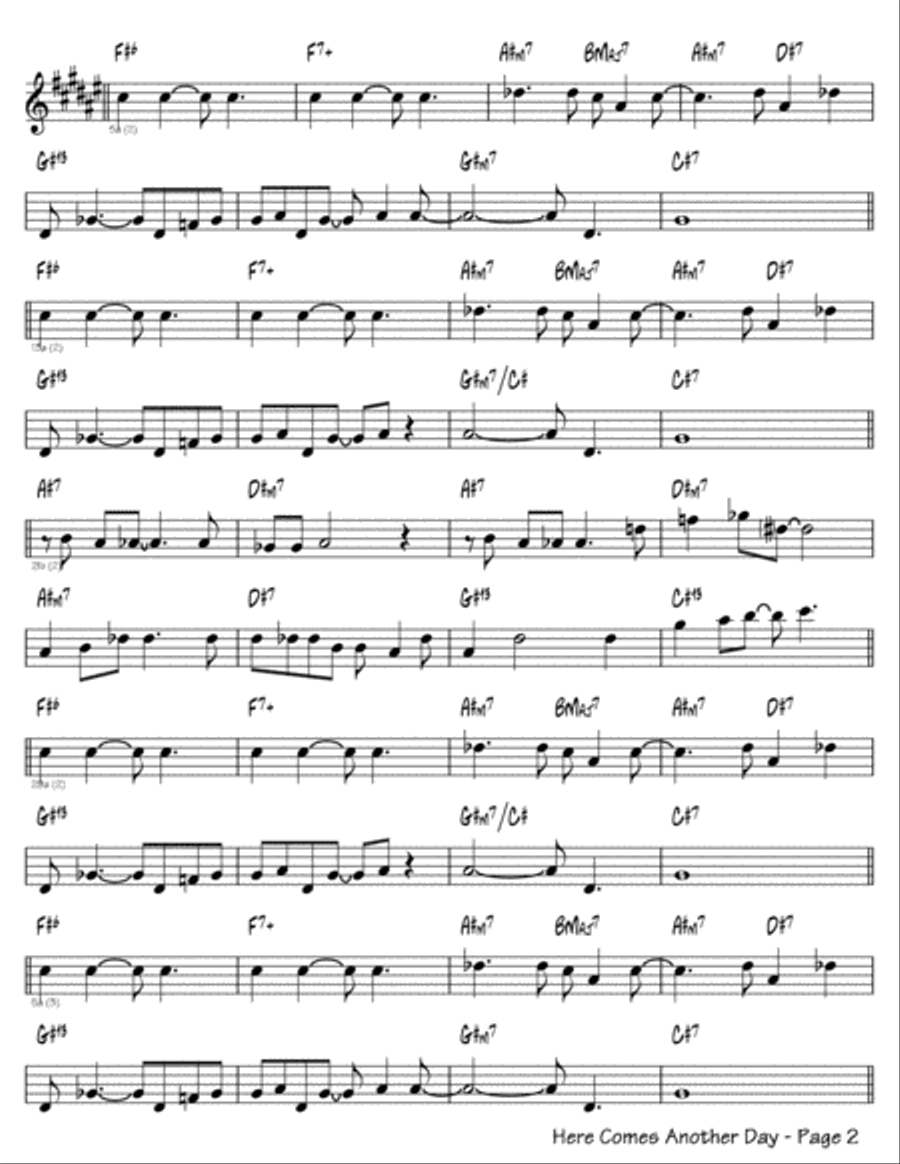 Here Comes Another Day Flute Solo scores gallery preview page 2