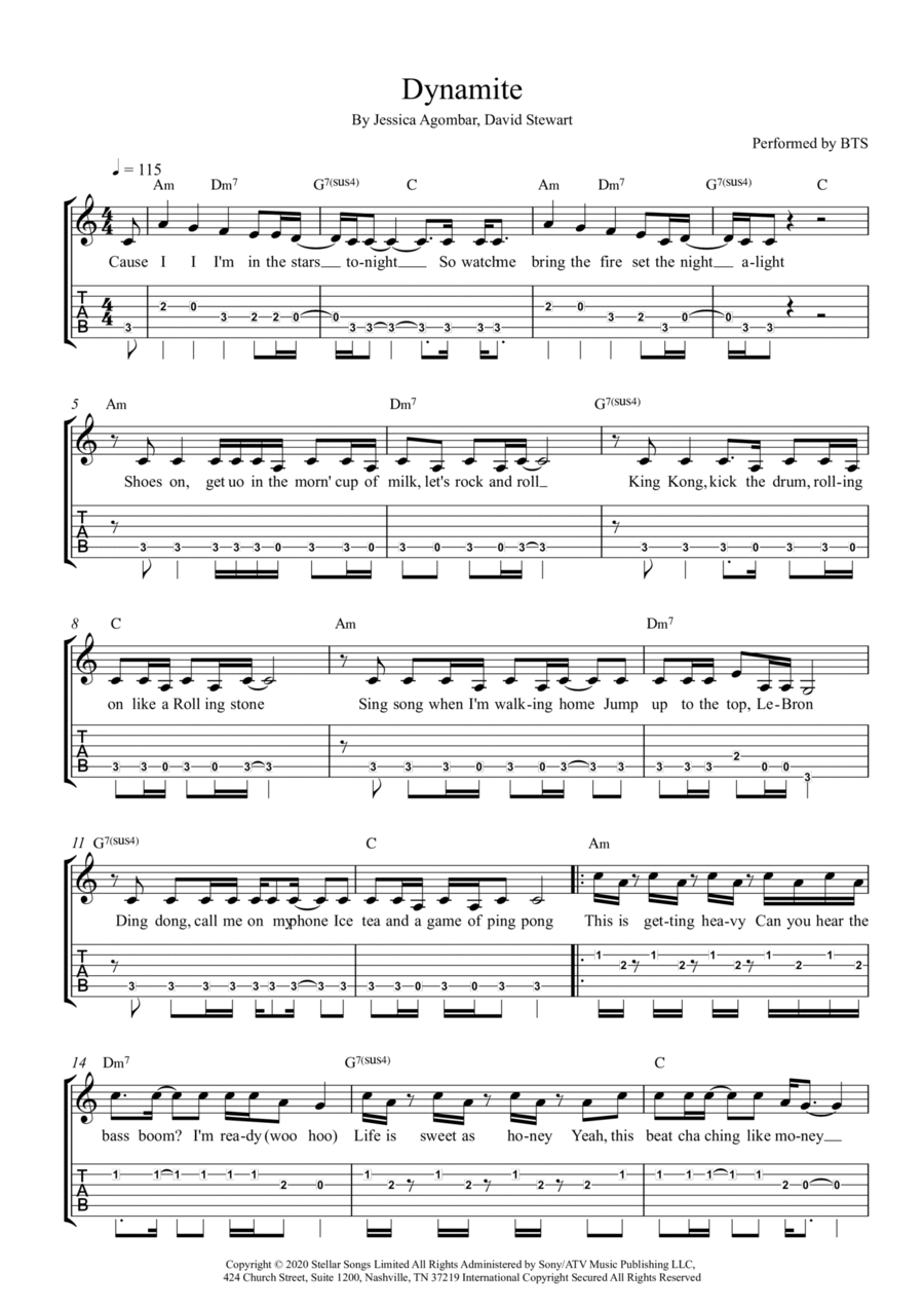 Dynamite Electric Guitar scores gallery preview page 1