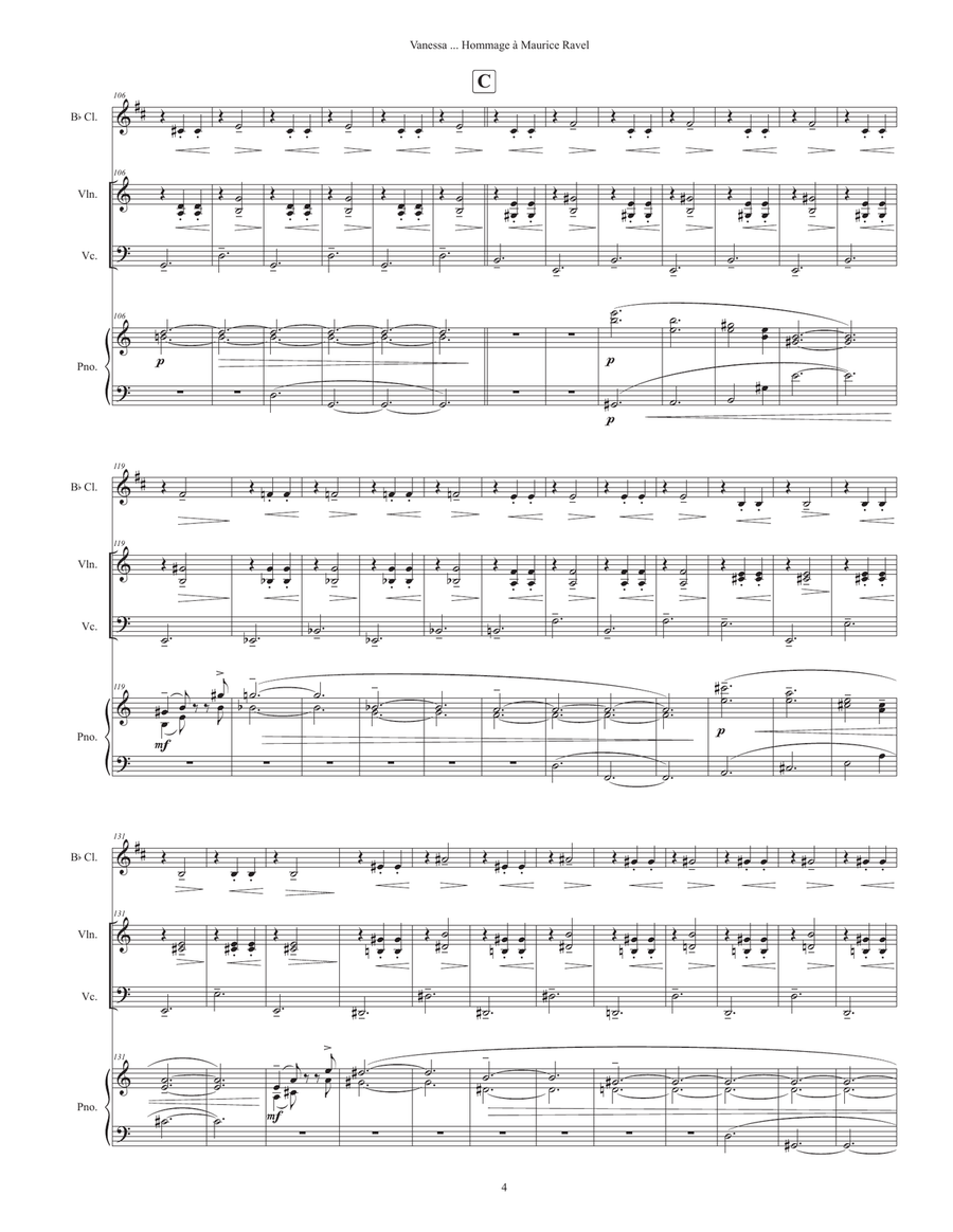 Vanessa ... Hommage à Maurice Ravel (2024) - Score Only Small Ensemble scores gallery preview page 6