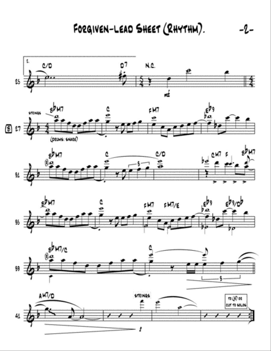 Forgiven (Lead Sheet) Electric Guitar scores gallery preview page 2