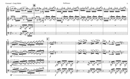 Carousel: Wheel of Life/Wheel of Fortune - for Sax Quartet - Full Score image number null