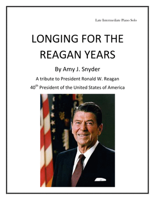 Book cover for Longing for the Reagan Years, piano solo