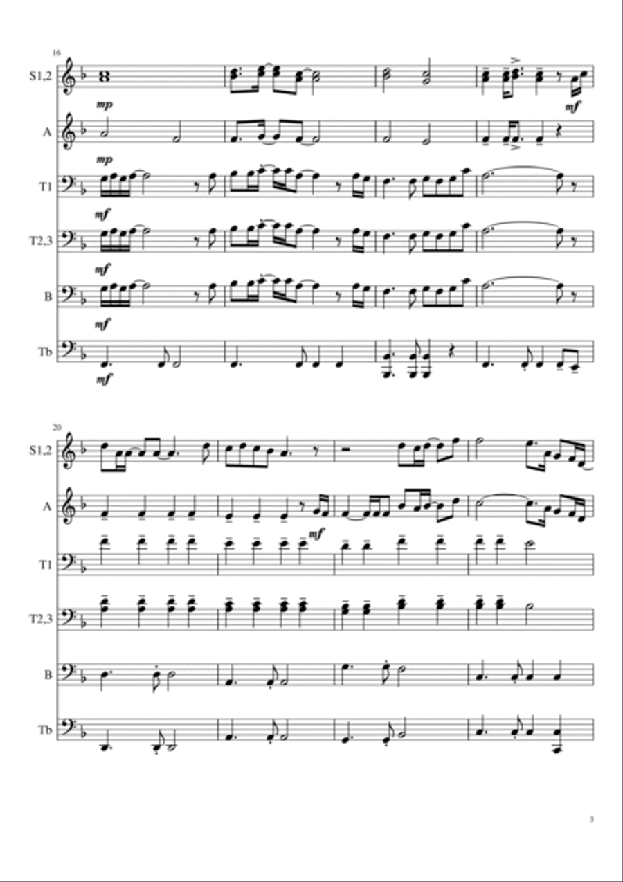 We Are The World We Are The World Brass Ensemble scores gallery preview page 3