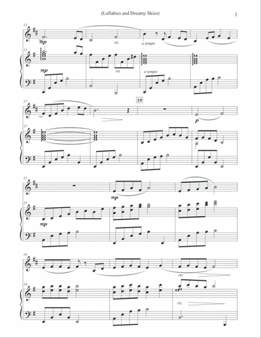 Lullabies and Dreamy Skies - French Horn & Piano Horn scores gallery preview page 3