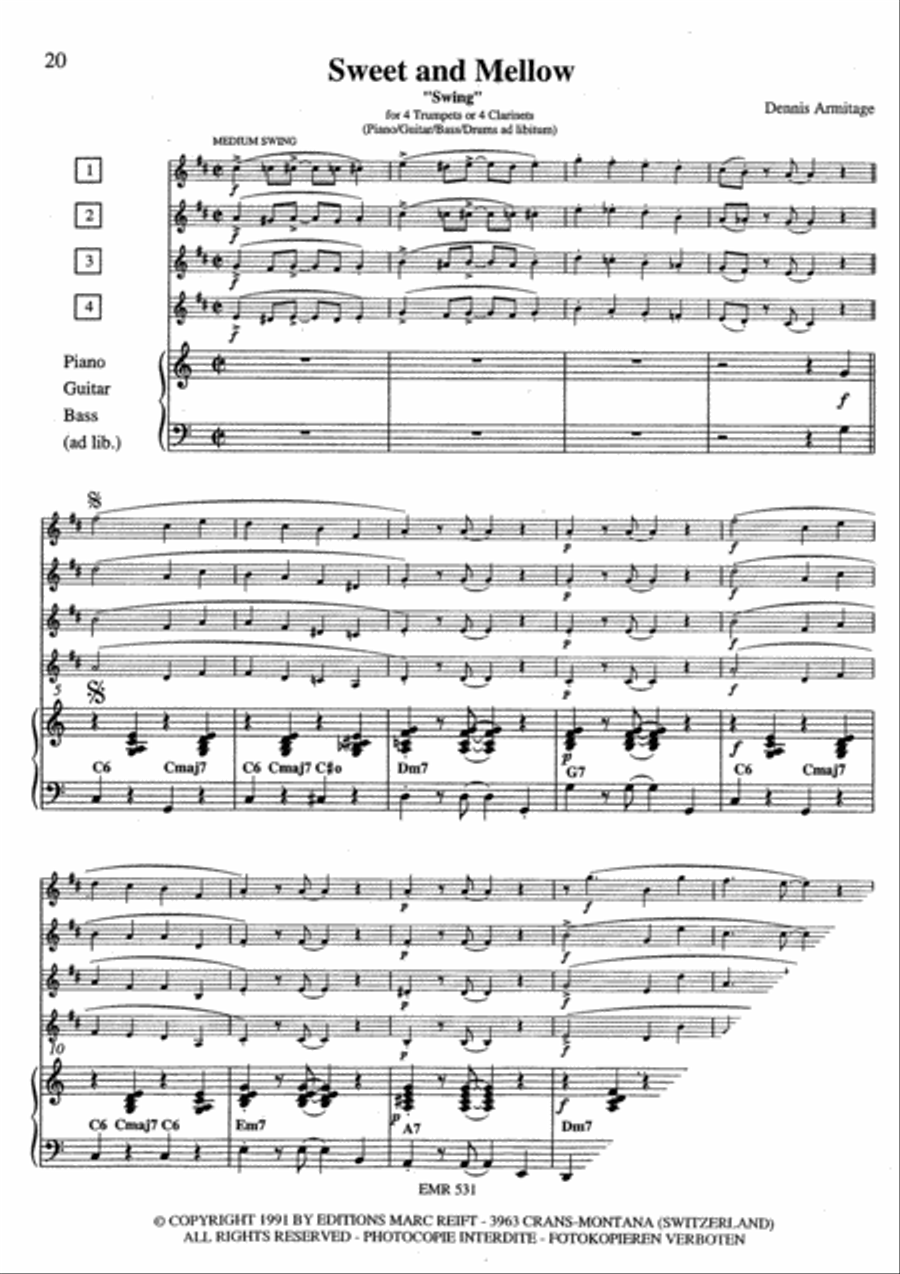 5 Jazzinations Euphonium Quartet scores gallery preview page 7