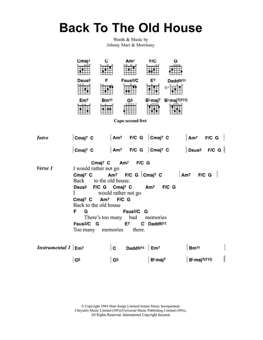 Back To The Old House Easy Guitar scores gallery preview page 1