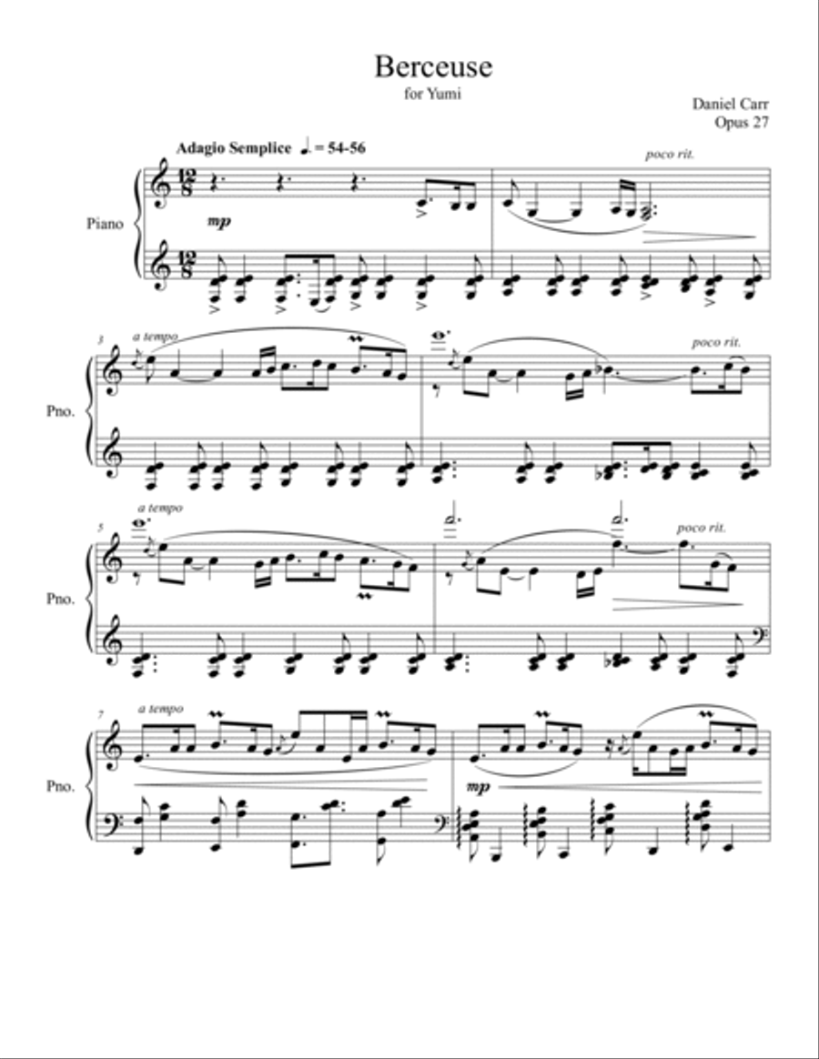 Berceuse for Solo Piano - Opus 27 Piano Solo scores gallery preview page 3