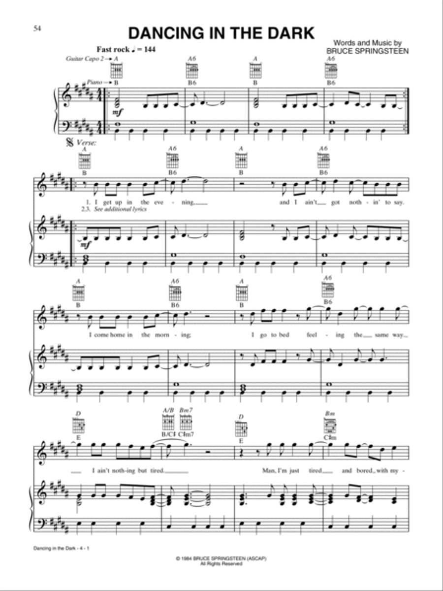 Bruce Springsteen -- Sheet Music Anthology Piano, Vocal, Guitar scores gallery preview page 5