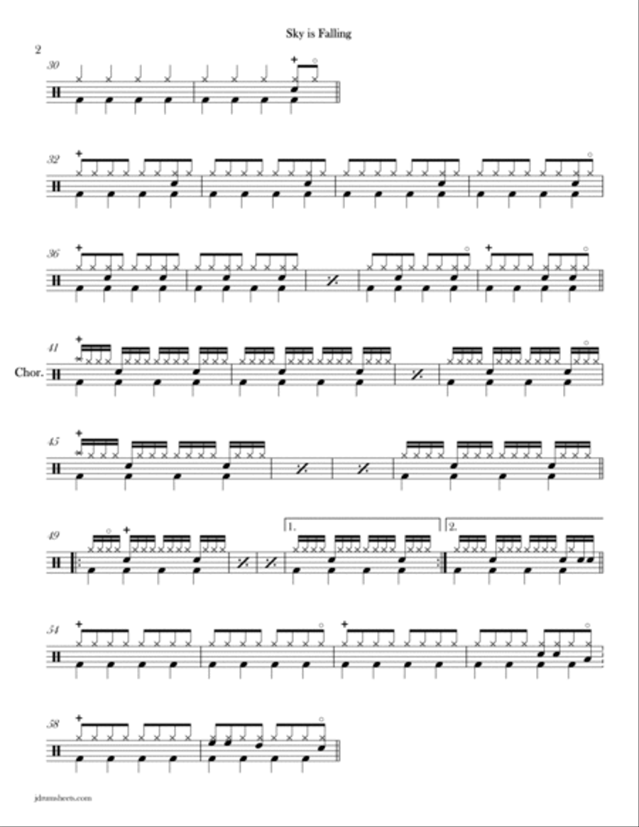 Sky Is Falling Drum Set scores gallery preview page 2