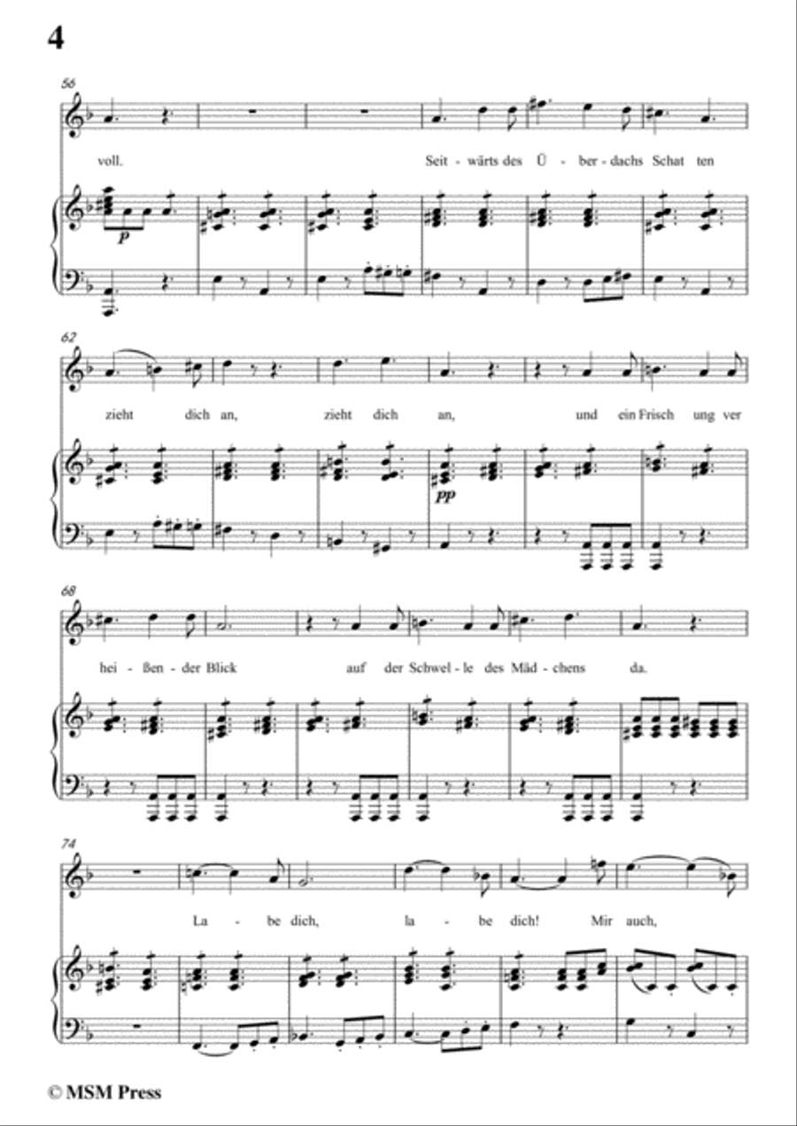 Schubert-An Schwager Kronos,Op.19 No.1,in d minor,for Voice&Piano Voice scores gallery preview page 6