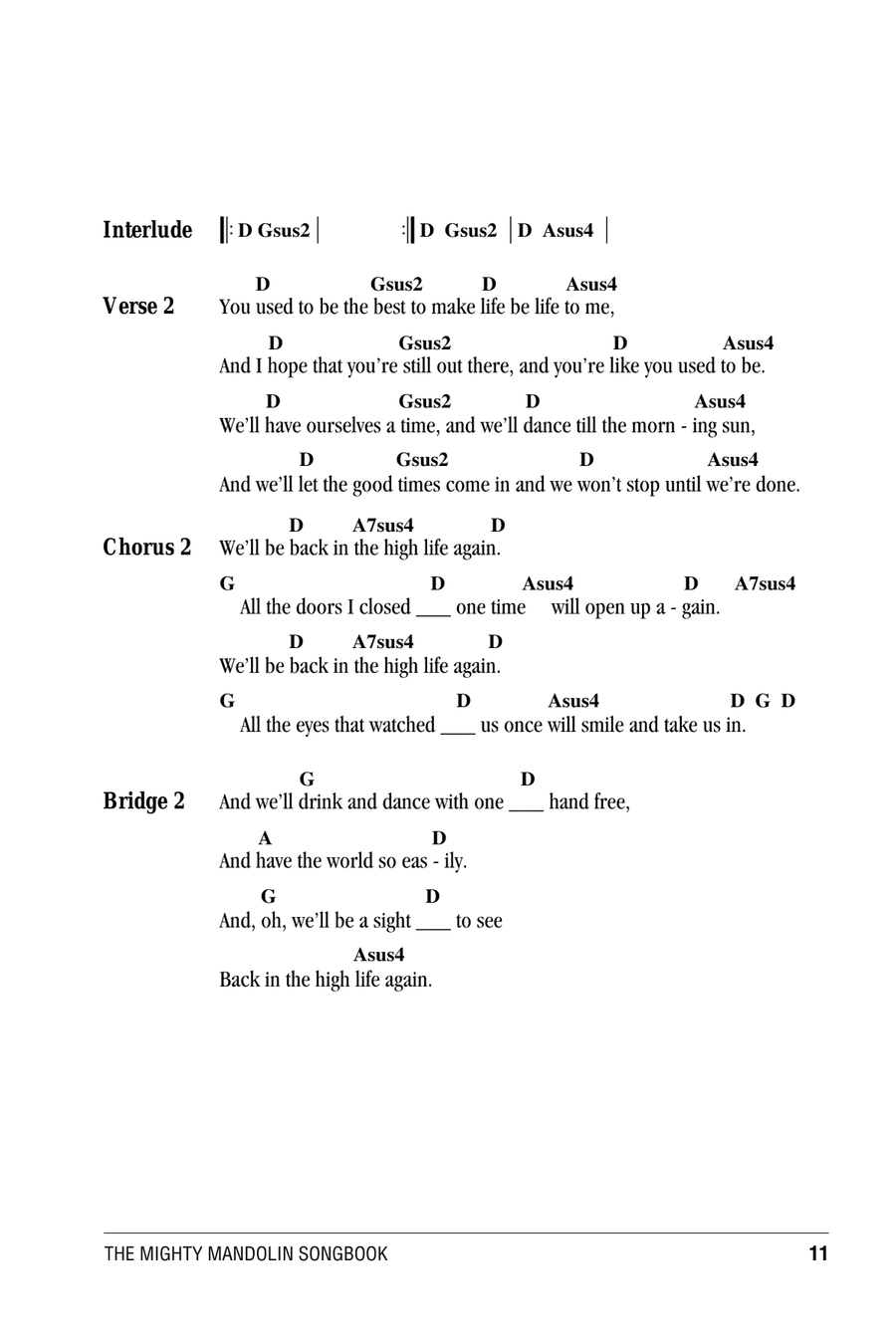 Back In The High Life Again Mandolin scores gallery preview page 2