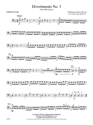 Divertimento No. 3 (1st Movement): String Bass