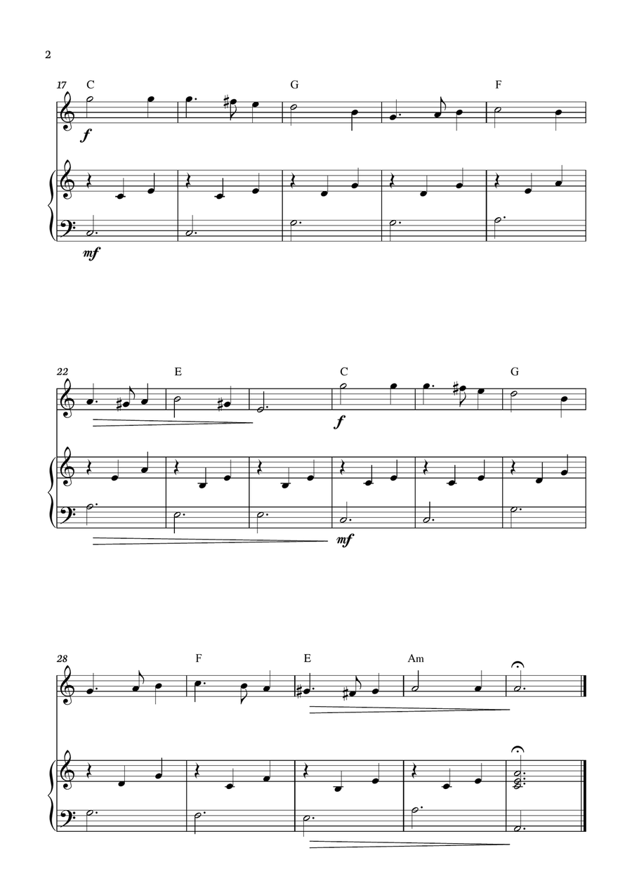 Greensleeves for Flute with piano accompaniment Flute Solo scores gallery preview page 2