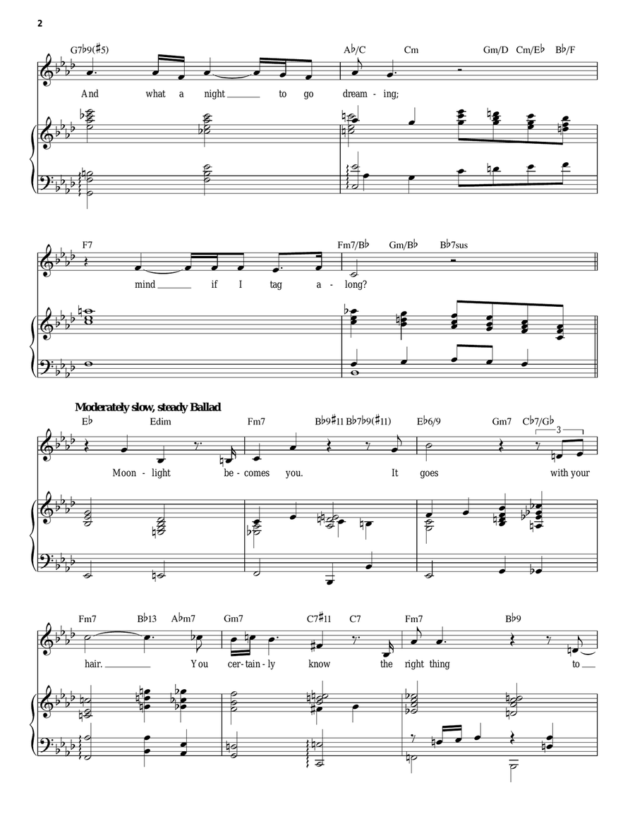 Moonlight Becomes You Moonlight Becomes You Piano, Vocal scores gallery preview page 2