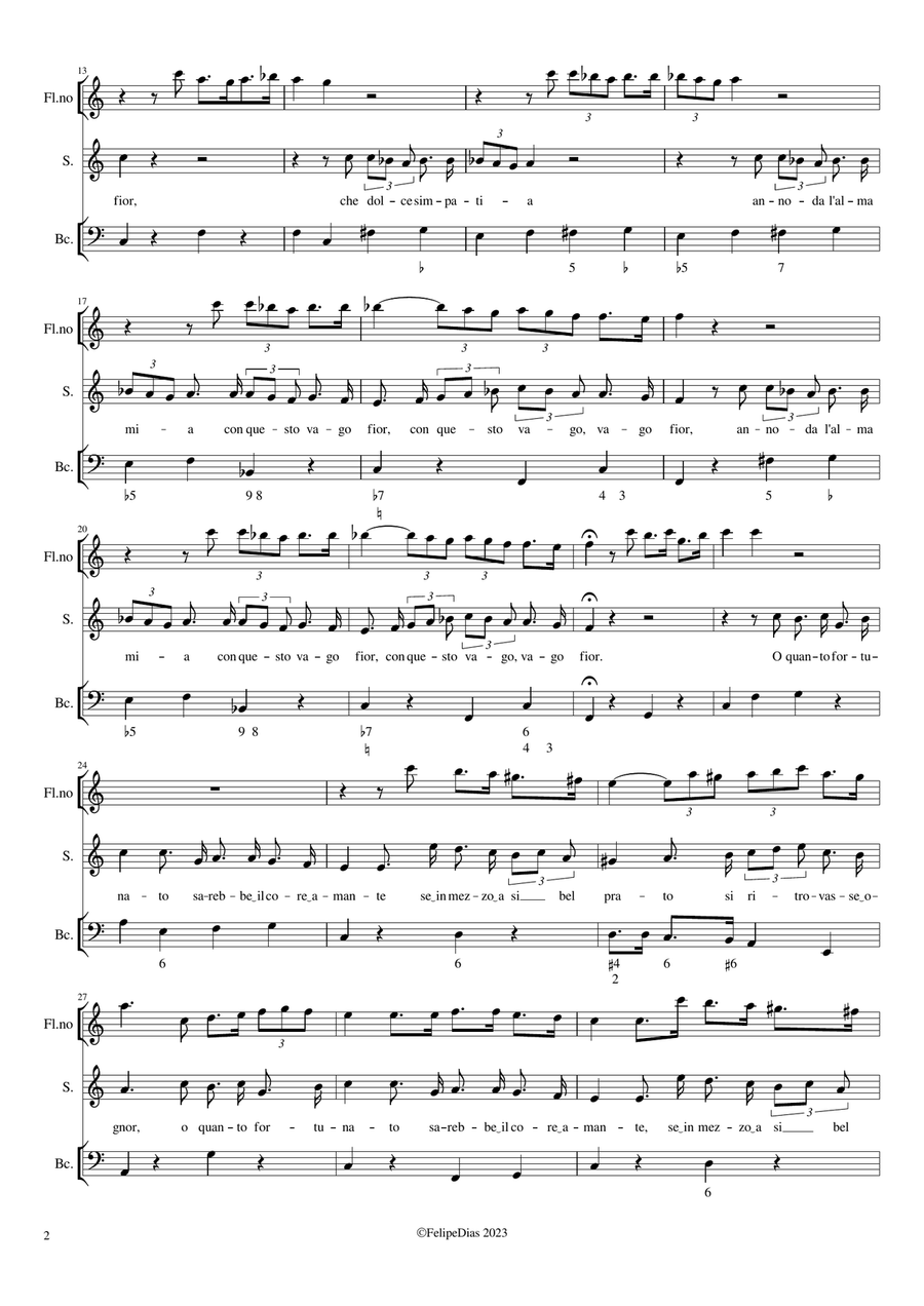 Ecco negl'orti tuoi... Che dolce simpatia Small Ensemble scores gallery preview page 2