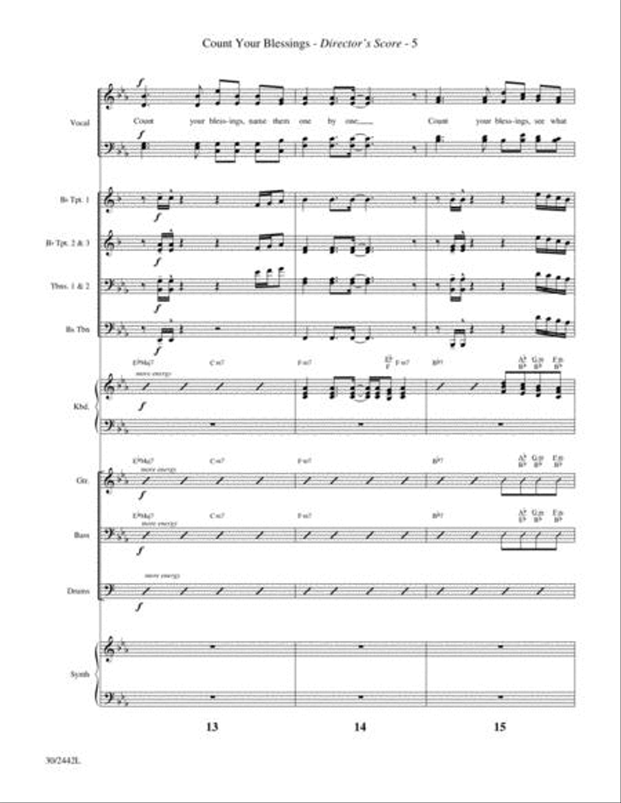 Count Your Blessings - Brass and Rhythm Score and Parts Choir scores gallery preview page 5