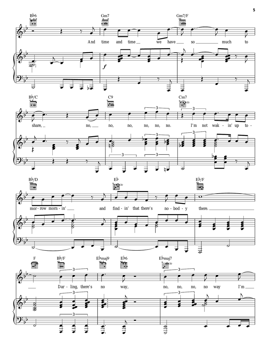 And I Am Telling You I'm Not Going Piano, Vocal, Guitar scores gallery preview page 5